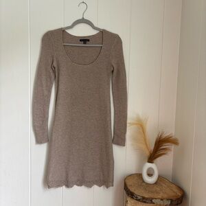 American Eagle Outfitters Tan Long Sleeve Dress